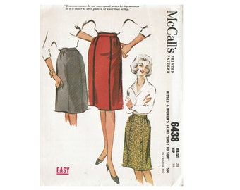 60s Easy to Sew Skirt Waist 28 McCalls 6438 rockabilly skirt 1960s Uncut Vintage Sewing Pattern