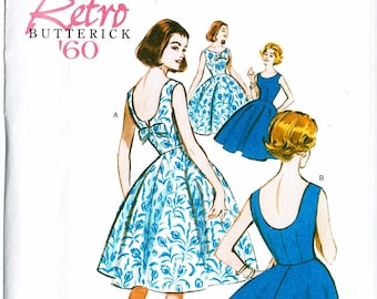 Butterick Retro series 5748 1960s inspired Sizes 6 8 10 12 14 or 14 16 18 20 22 Dress UNCUT Sewing Pattern B5748