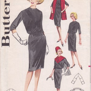 1961 Bloused Sheath Dress Stole With Patch Pockets Hip Top Tie - Etsy