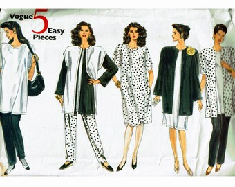 Maternity Wardrobe Vest Jacket Dress Top & Pants Size 8 10 12 UNCUT Sewing Pattern Vogue 5 Easy Pieces 2466 Very Easy to Sew