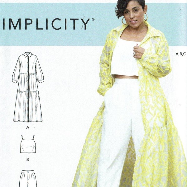 Simplicity 9114 UNCUT Sewing Pattern Sizes 6 -14 or 16 -24 Mimi G Style Dress, Top and Pants