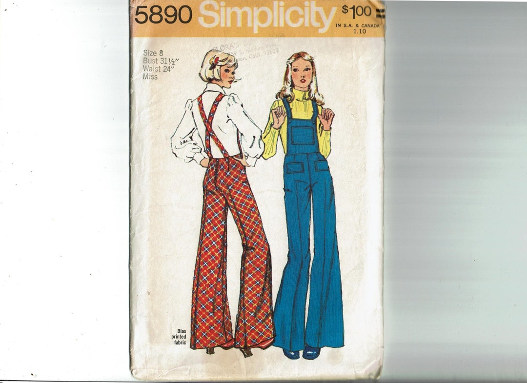 Rodeo Chic Country Fashion 1970s Overalls Size 8 Retro 70s Sewing ...