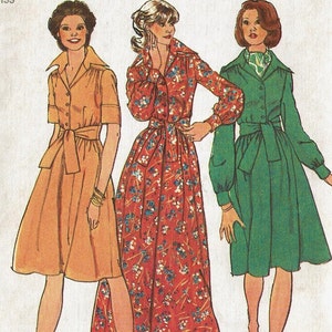 Uncut Sewing Pattern Simplicity 6560 Size 12 Bust 34 1970s Dress in 2 lengths