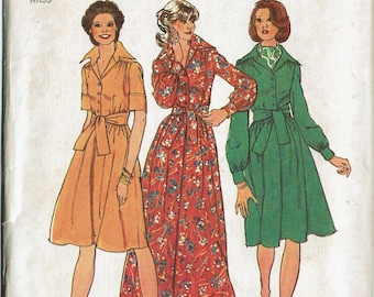 Uncut Sewing Pattern Simplicity 6560 Size 12 Bust 34 1970s Dress in 2 lengths