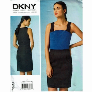 DKNY Donna Karan Vogue Dress UNCUT Sewing Pattern Vogue 1444 Sizes 6-8-10-12-14 or 14-16-18-20-22 Out of Print OOP