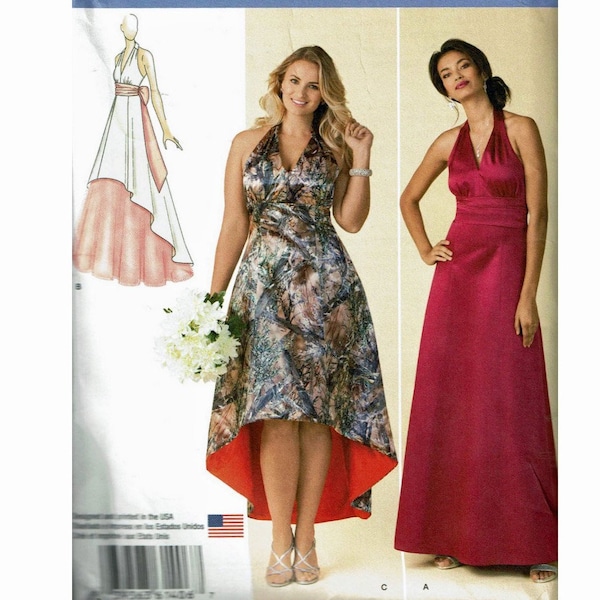 Special Occasion Dress with Length Variation and Cummerbund and Sash UNCUT Sewing Pattern OOP Sizes 10-18 or 20W-28W Simplicity 1406