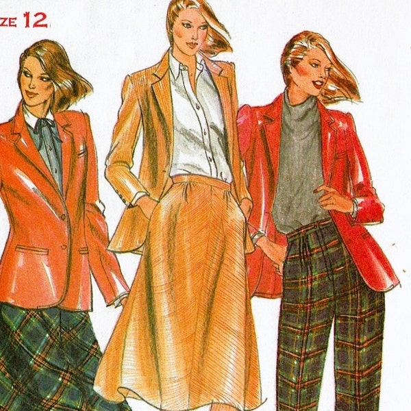 Misses Jacket, Skirt & Pants UNCUT Sewing Pattern Butterick 3381 Bagatelle Size 12 Bust 34