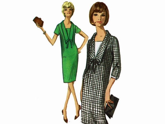 1960s Shift Dress With Detachable Vestee and Cuffs Uncut Sewing Pattern Size  12 Bust 32 Simplicity 5740 - Etsy