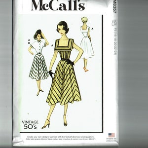 UNCUT Sewing Pattern Dress Size 6 -14 or 16 -24 McCalls 8357 Dress and jacket Vintage 50&#39;s reissue pattern M8357
