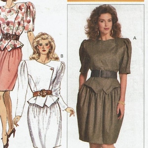 Top and Skirt Wrap Top UNCUT 1980s Sewing Pattern Size 10 Butterick 6151 David Warren