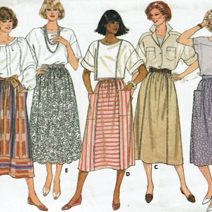 Uncut Butterick Sewing pattern Butterick 3131 1980s Classics Fast & Easy Skirt Pattern Sizes 8 10 12