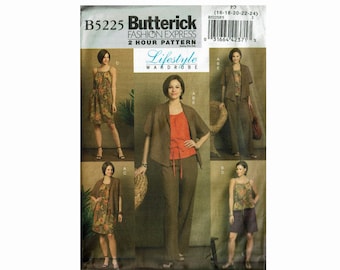 Lifestyle Wardrobe Jacket Top Dress Shorts and Pants Butterick 5225 Sizes 8 10 12 14 or 16 18 20 22 24 UNCUT OOP Sewing Pattern