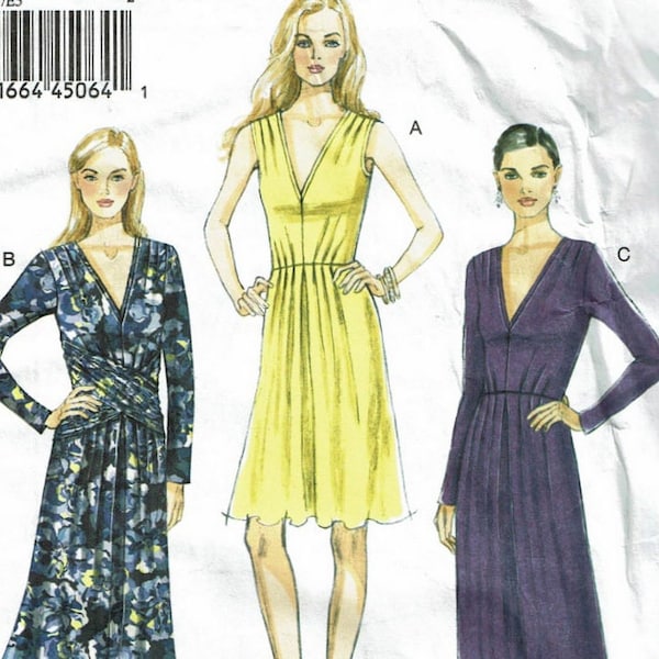 Classic Maxi Dress or knee length, Sleeveless or long sleeves UNCUT OOP Sewing Pattern Vogue 8921 Sizes 6 8 10 12 14 or 14 16 18 20 22