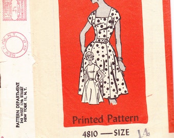 Mail Order 4810 Size 14 Dress sewing pattern 1960s