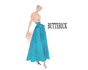 1940s High waisted Skirt UNCUT Sewing Pattern Waist 24 Gathered Evening or Day Length with Novel Pockets Butterick 4794