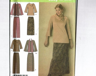 Simplicity 4886 Uncut Sizes 10 12 14 16 18 Misses' Top, Pants, Skirt and Scarf Sewing Pattern Easy to Sew