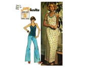 1970er Jahre Neckholder Kleid nähen Muster lange Sommer Maxikleid oder Bikini-Top Nähen Muster Größe 12 Büste 34 Einfachheit 6325