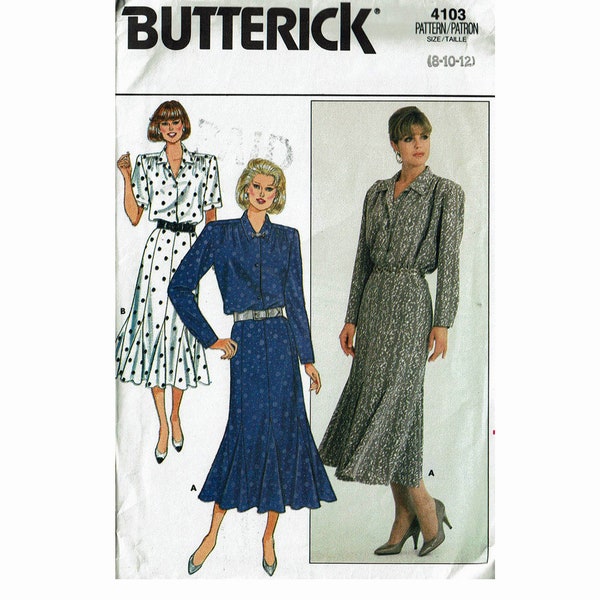 1980s UNCUT Sewing Pattern Top & Skirt Size 8 10 12  Bust  31 1/2 32 1/2 34 Butterick 4103