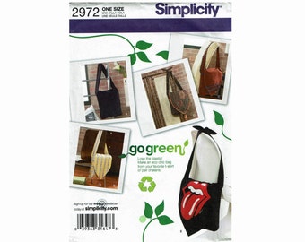 Sewing Pattern Simplicity 2972 Tote Bags purses UNCUT Vintage Sewing Pattern