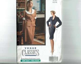 Vogue Classics Sewing Pattern UNCUT Top and Skirt Sizes 12 14 16 Vogue 7745 Bust 34 36 38 1990