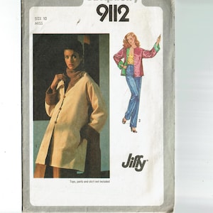 Jiffy Reversible Jacket in 2 lengths Size 10 Sewing Pattern Simplicity 9112 1970s