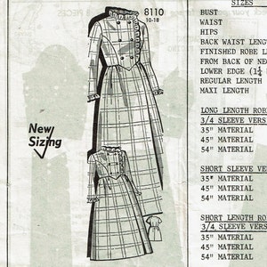 Robe Sewing Pattern Size 14 Bust 36 Vintage Mail Order pattern photo-guide 8110