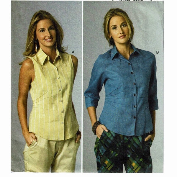 Blouse UNCUT Sewing pattern Katherine Tilton Sizes 8-16 or 16-24 Butterick 6026 Misses' Radiating Pin-Tuck Tops