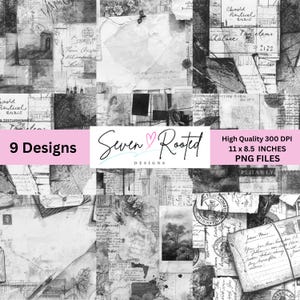 Digitales Papier, Vintage Collage, Junk Journal Seiten, Digitales Scrapbook Papier, Junk Journal Kit, PNG, Digital Download, bedruckbares Papier