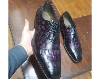 Handmade Leather Wingtip Oxford Shoes: Two-Tone Brogue Dress Shoes