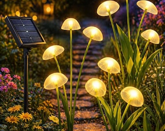 Solar Mushroom Garden Lights – Waterproof LED Pathway Lawn Decor