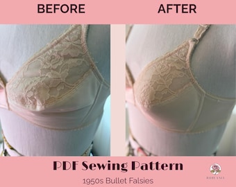 1950s Bullet Falsies Sewing Pattern | Sizes XXS–4XL | 4 Methods | Vintage Lingerie PDF