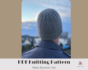 Beginner friendly Male Bernie Hat Knitting Pattern PDF Download, DIY Knit, Winter Accessories