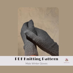 Men’s Wool Gloves Knitting Pattern PDF Download, DIY Knit, Winter Accessories