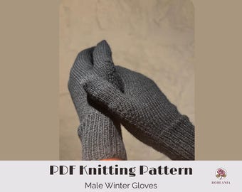 Men’s Wool Gloves Knitting Pattern PDF Download, DIY Knit, Winter Accessories