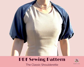 Velvet Capelet Sewing Pattern | Beginner 1950s Shoulderette | Sizes XXS–9XL (PDF Download)