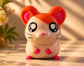 Hamtaro & Bijou Figurine Set - Handmade Kawaii Anime Collectible, 3D Printed Character Gift