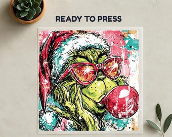 Grinchmas Christmas Dtf, Funny Grinch DTF, Vintage Xmas Dtf, Heat Transfer Print, Ready To Press, No Weeding, High Quality, Retro Xmas Dtf