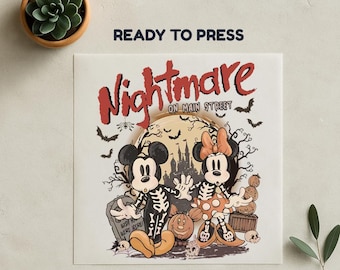 Disney Nightmare DTF, Mickey and Minnie DTF, Halloween Dtf, Heat Transfer Print, Ready To Press, High Quality, No Weeding, Mickey Gang Sheet