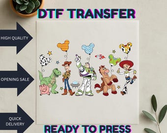 Toy Story Dtf, Disney Cartoon Dtf, Kids Toy Story Dtf, Heat Transfer Print, Ready To Press, No Weeding, High Quality Dtf, Girl Toy Story Dtf