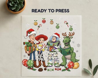 Christmas Toy Story Dtf, Disney Christmas Dtf, Heat Transfer Print, Ready To Press, No Weeding, High Quality Dtf, Xmas Gangsheet, Gang Sheet