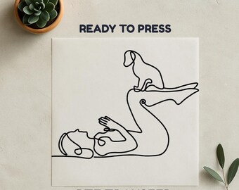 Yoga Dtf Print, Dog and Yoga Dtf, Heat Transfer Print, Ready To Press, Yoga Lovers DTF, Gymnastic Dtf Print, Workout Print, No Weeding