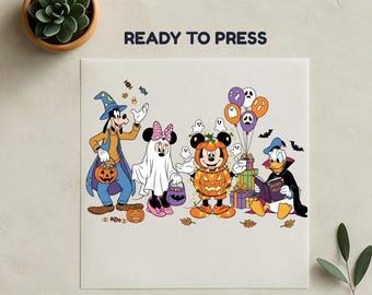 Disney Halloween DTF, Mickey Mouse and Friends Dtf, Heat Transfer Print, Ready To Press, No Weeding, High Quality Dtf, Fall Gang Sheet