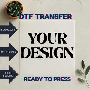 DTF-overdracht op maat ontwerp, DTF gepersonaliseerd logo, aangepast gangblad, DTF-tekst op maat, hoge kwaliteit, persklaar, groothandelsprijzen