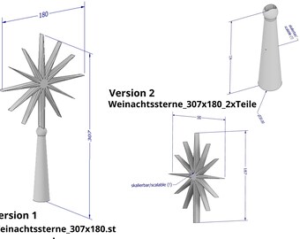 3D Print STL File XXL Christmas Star Tree Topper, Scalable, DIY Light Star Decoration, Digital Download