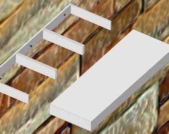 Invisible shelf (STL), 3D printing file, Modular wall shelf with LED channel, Hidden Floating Shelf, Floating Shelf Design, Decor