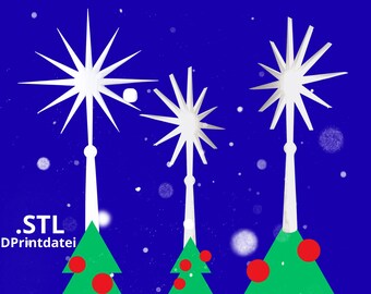 3D Print STL File XXL Christmas Star Tree Topper, Scalable, DIY Light Star Decoration, Digital Download