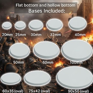 22 STL Files 3D printable  Miniature Bases for Warhammer, Wargaming, etc for 3D printing