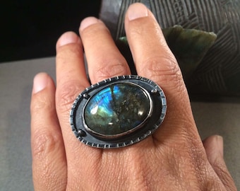 Labradorite & Silver Ring