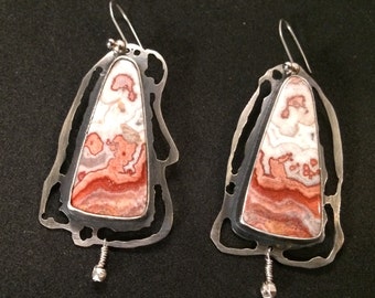 Crazy Lace Agate Earrings