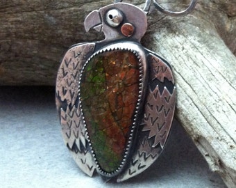 Ammolite Falcon Necklace